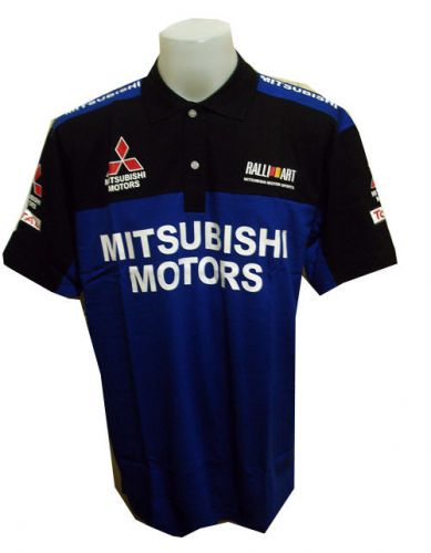 New mitsubishi rac motorcycle sport racing team blue mens polo t-shirt sz xl