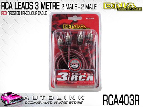 Dna 2 male rca to 2 male rca pro spec cable - red 3 metres ( rca403r )