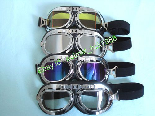 4 pcs motorcycle sunglasses helmet&#039;s goggles clear colour silver yellow lenses