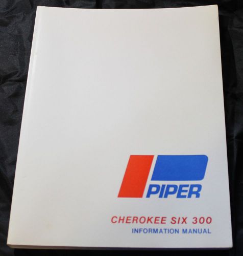 Piper cherokee six 300 information pilot owner manual handbook revised 1979 new