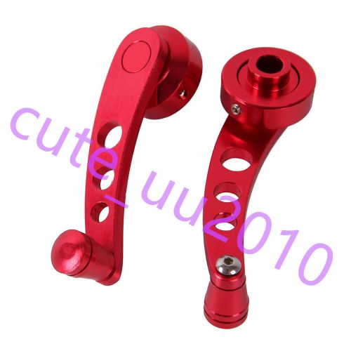 Universal red 2pcs aluminum window crank winder door handle kit left right set