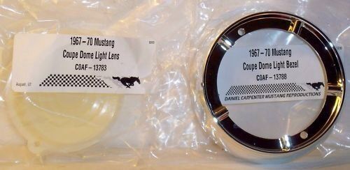 1967-1970 mustang dome light bezel &amp; lens made by daniel carpenter