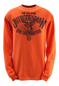 New men&#039;s dodge ram outdoorsman size does matter orange buck long-sleeve t-shirt