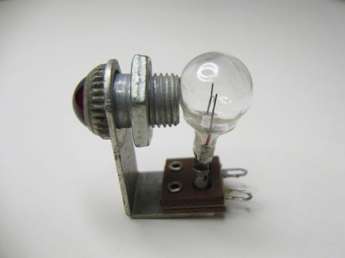 Vintage miniature radio pilot light indicator with red jewel lens rare