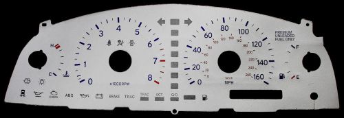 160mph silver reverse glow gauge face overlay kit for 93-97 lexus sc300