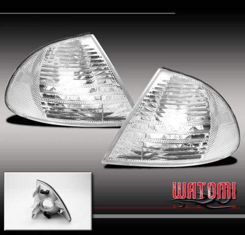 99 00 01 bmw e46 3-series 4dr front side corner lights lamps chrome 325xi 330xi