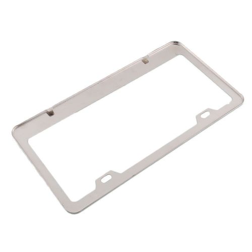 1pc stainless steel metal license plate frame +screw caps cover for auto car