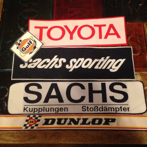 Vintage weaving motorsport badges patches toyota gulf dunlop sachs new