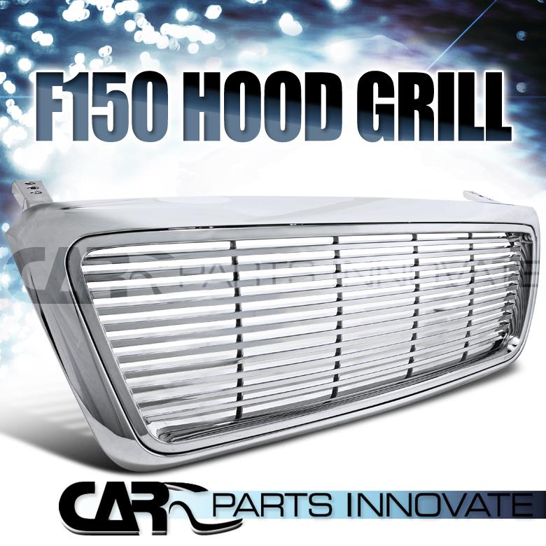 Ford 04-08 f150 truck chrome billet style front hood bumper grill grille