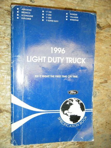 1996 ford truck specifications book manual f-150 250 super duty ranger explorer