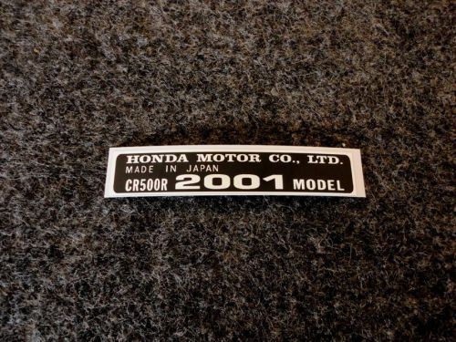 Honda cr-500r 2001 model tag honda motor co., ltd. decals