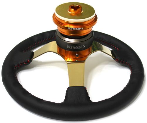 Nrg short hub quick release steering wheel all gold honda 92-96 prelude rg