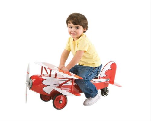 Ghh ride-on toy vintage biplane red 31&#034; length 24&#034; height 12&#034; width ea