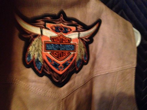 Hot leathers embroidered  harley davidson leather vest size small( or best offer