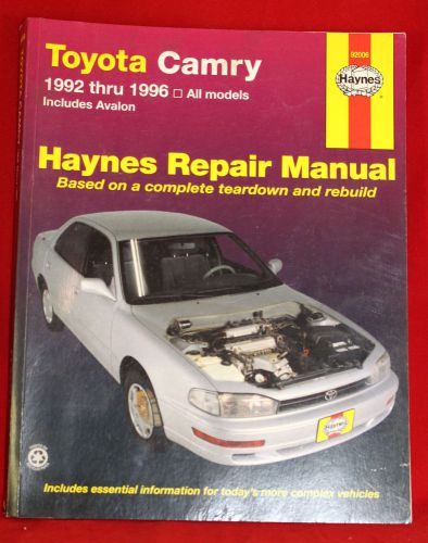 1992-1996 (1992, 1993, 1994, 1995, 1996) haynes toyota camry repair manual