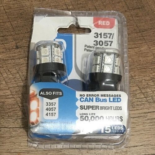 Pilot can bus led red 3157  &#034;2 pack&#034;light bulb lamp &#034;niop&#034;