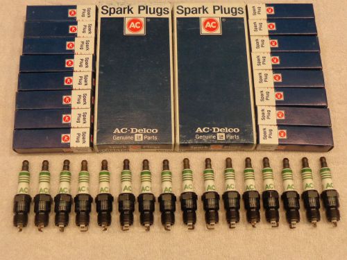 ‘nos’ ac-r45ts8 spark plugs.....16 pieces......4 green rings....gm vehicles..etc