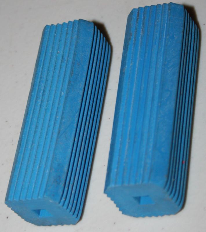 2 harley knucklehead panhead blue kicker pedal rubbers bicycle style new (139)