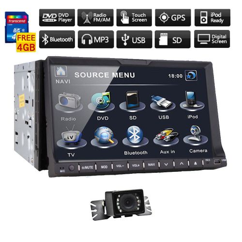 2din 7&#034; car stereo dvd radio player ipod bluetooth gps navigation+backup camera