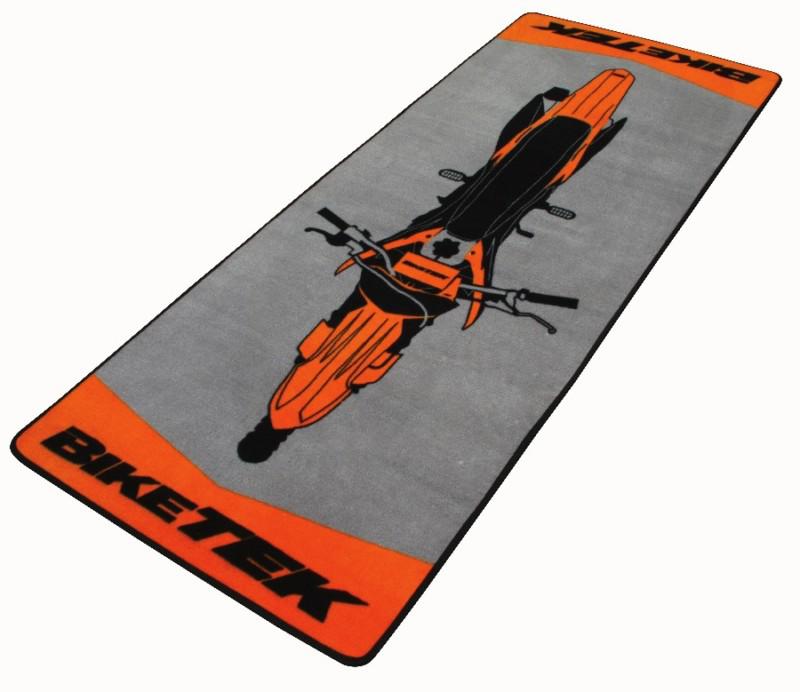 New biketek motocross service maintenance work bike orange garage mat