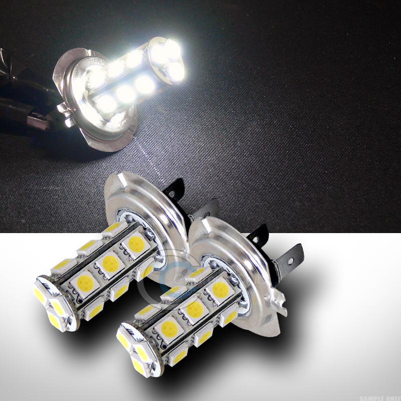 2pc super white h7 18x 5050 smd/smt led car bumper fog/driving light lamp bulbs