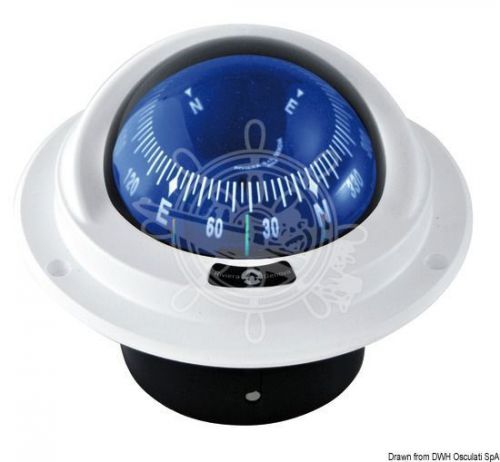 Riviera idra series boat marine compass 3&#034; 80mm white built-in