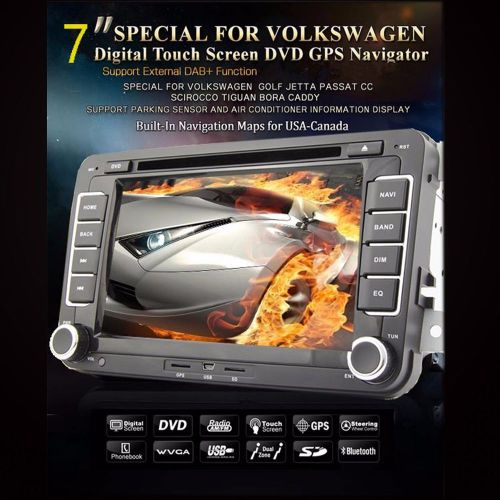 7&#034; 2din lcd car stereo dvd cd player radio for volkswagen vw gps navi bluetooth