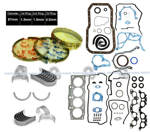 92-99 toyota celica 97 camry 2.2l 5sfe full set + rings, main rod bearings