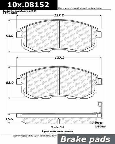 Centric 105.08152 brake pad or shoe, front