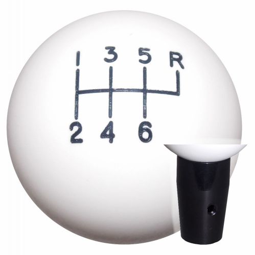 White 6 speed non threaded shift knob blk kit u.s. made