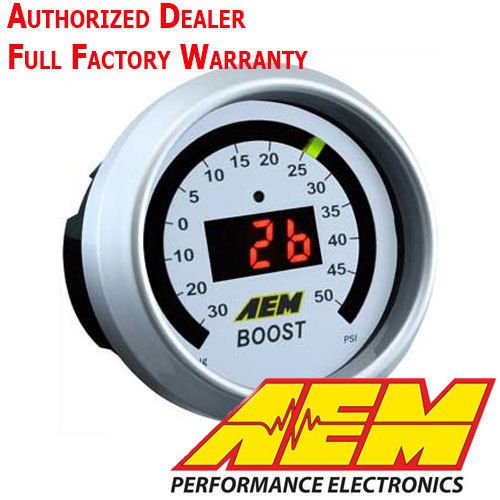 Aem 30-4408 52mm digital boost gauge display kit 30-50psi - full warranty - new