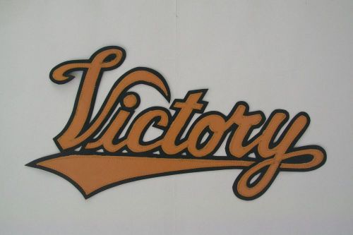 Victory motorcycle 13&#034;synthetic leather back patch gold/black.new.unique