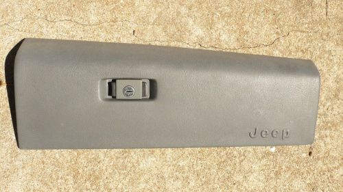 84-96 jeep cherokee xj glove box door in gray 86-92 mj comanche