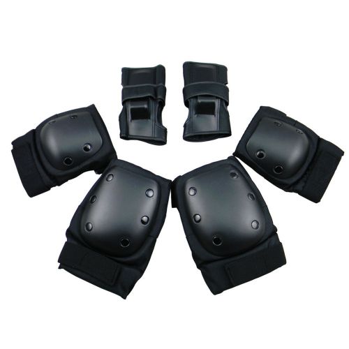 Children black protect helmet +elbow knee wrist protective pad skating sport