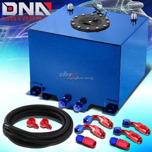 8 gallon blue aluminum fuel cell gas tank+cap+level sender+nylon oil feed kit