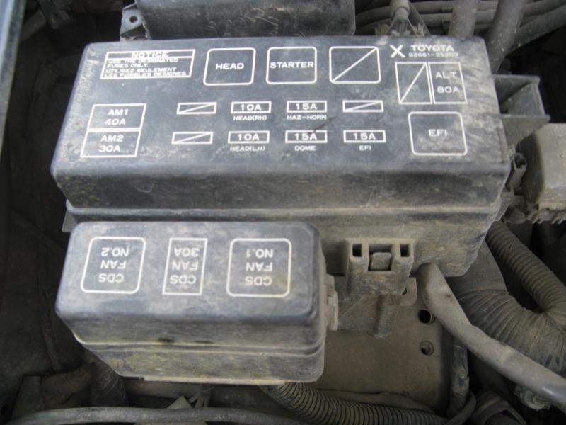 94 toyota 4 runner fuse box under hood engine compartment 3.0l v6