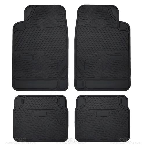 Rubber floor mat for car suv trimmable all weather design solid wave black