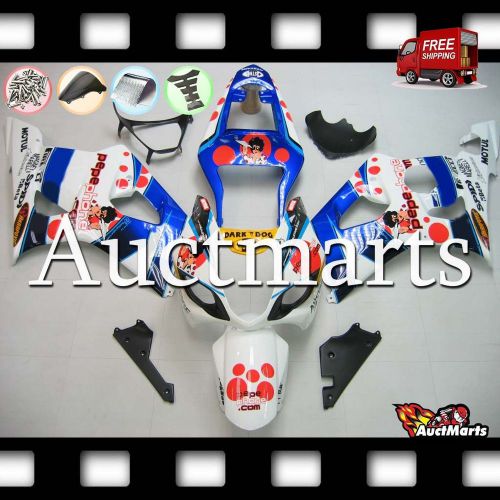 For suzuki gsx-r1000 2003-2004 03-04 fairing abs plastic white blue 2d13 ve