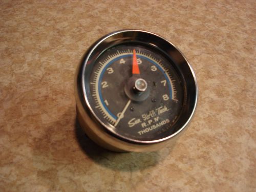 Vintage 1960&#039;s 1970&#039;s sun 8k blue line super tach tachometer sst-802-2 12 volt