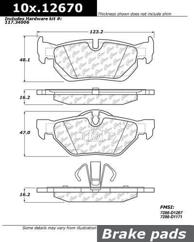 Centric 104.12670 brake pad or shoe, rear