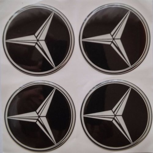 4x (silicone) mercedes logo rim center labels/stickers,56mm,for wheel covers rim