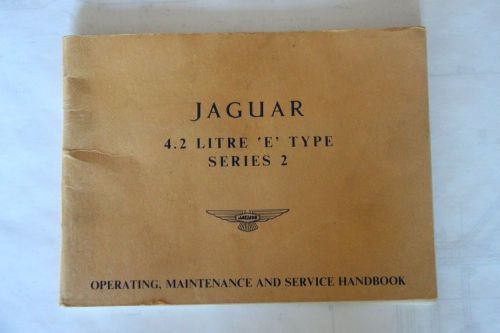 Jaguar 4.2 litre e type series 2 original operating &amp; maintenance &amp; service book