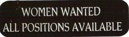 Motorcycle sticker for helmets or toolbox #150 women wanted all positions