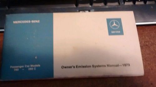 1973 mercedes benz 280-280c owner&#039;s emission systems manual