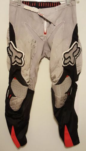 Fox motorcross racing dirt bike pants white gray size 36