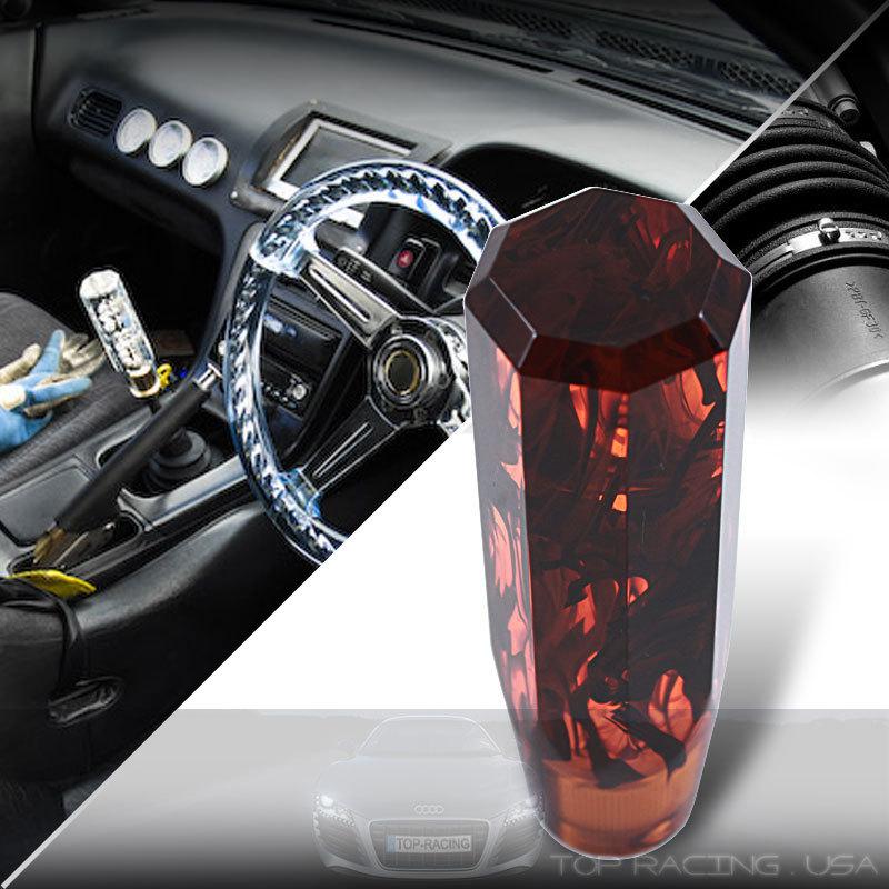 Universal 150mm crystal jdm/vip style fusion shifter shift knob dark brown