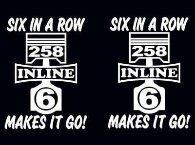 258 inline 6 piston decal set straight six engine emblem sticker i6 decals