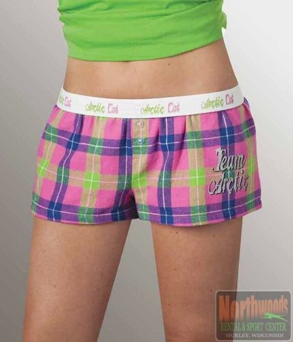 Arctic cat junior women&#039;s team arctic flannel boxers - pink plaid 5253-37*