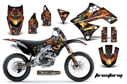 Amr racing mx graphic kit sticker decal bike kawasaki kxf250 250f 09-12 fire blk