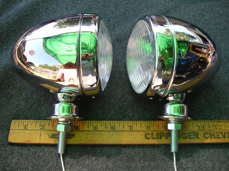 New custom vintage style small tear drop clear driving lights 12 volts !
